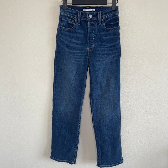 Levi’s Ribcage Straight High Rise Denim Jeans Woms Button Fly - Size 26 - Picture 1 of 6